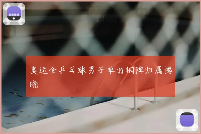 奥运会乒乓球男子单打铜牌归属揭晓
