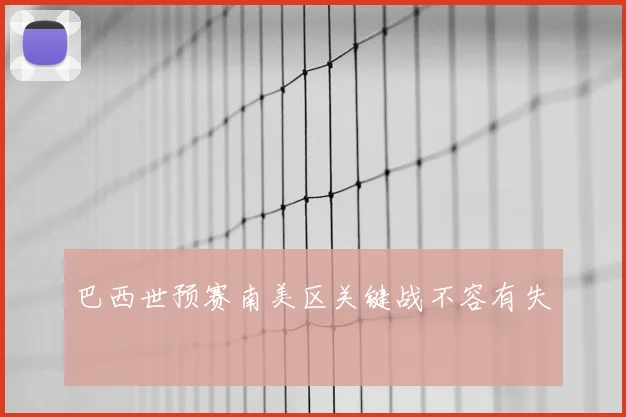 巴西世预赛南美区关键战不容有失