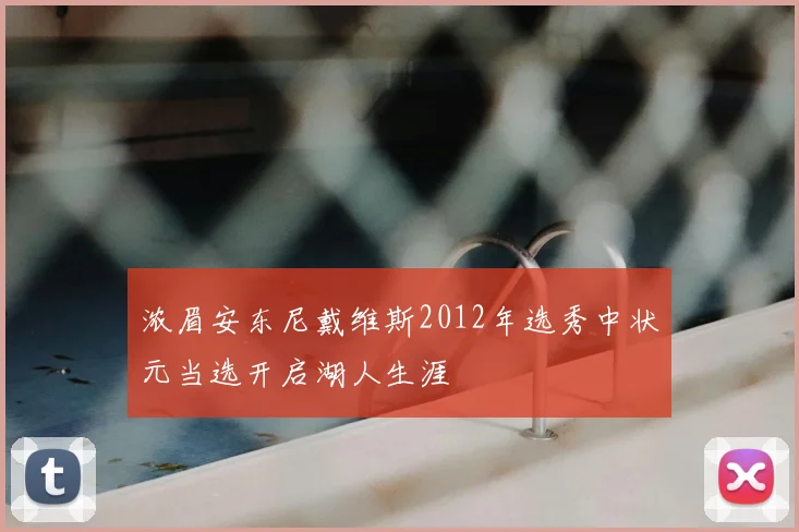 浓眉安东尼戴维斯2012年选秀中状元当选开启湖人生涯